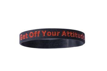 Get Off Your Attitude Bracelet (Charcoal and Red)