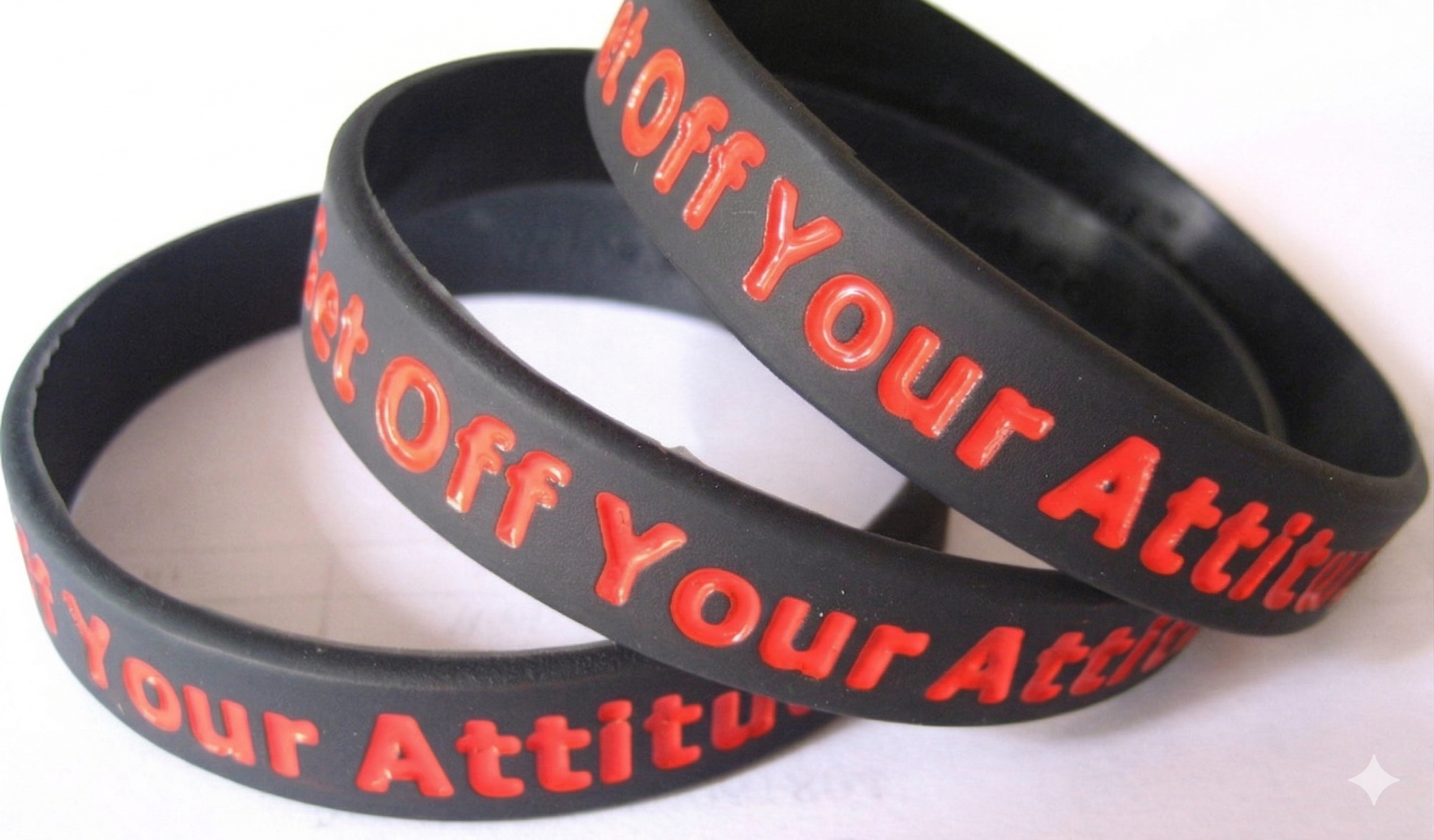 Get Off Your Attitude Bracelet (Charcoal and Red) 3 Pack