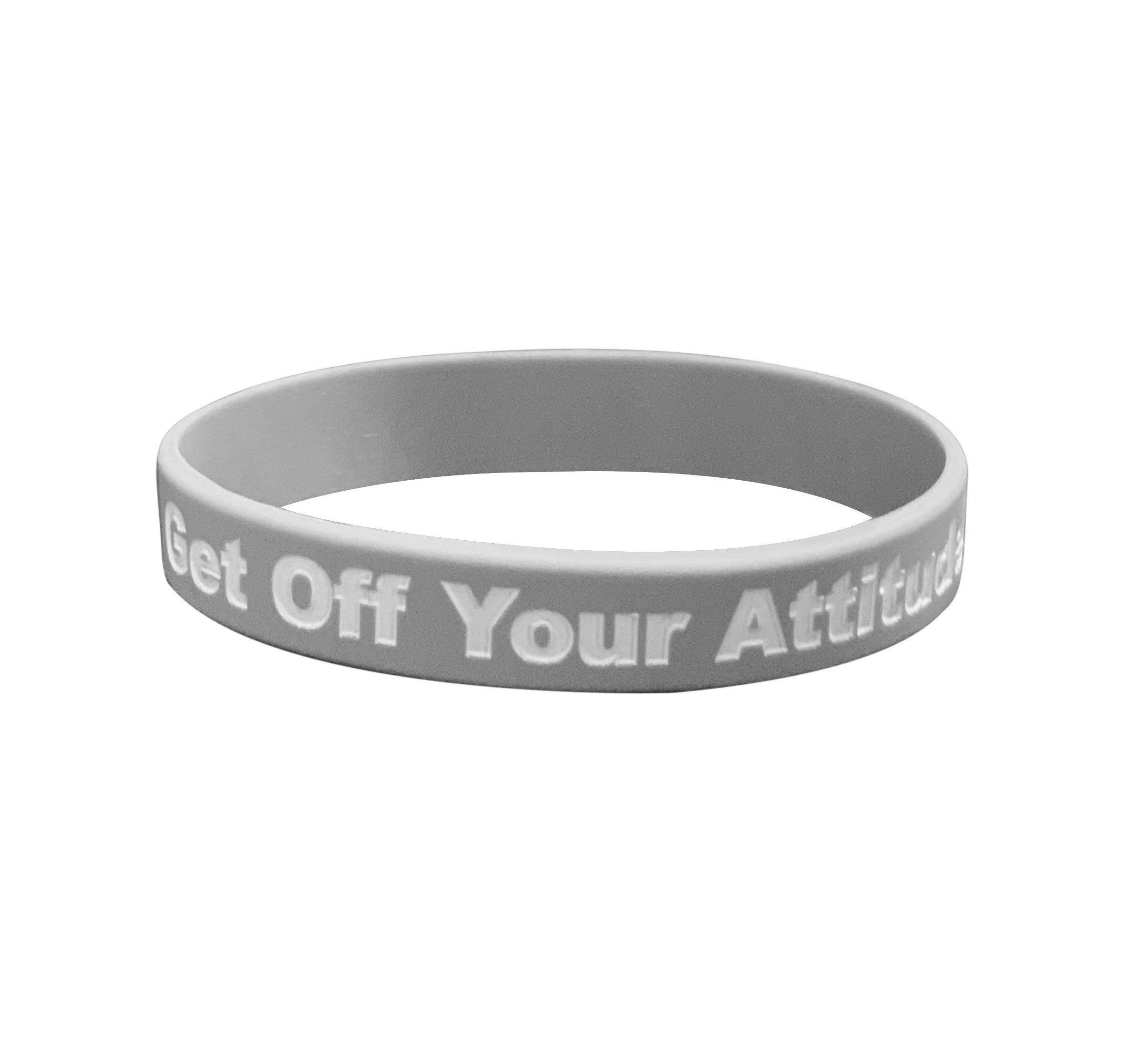 New Get Off Your Attitude Bracelet (Light Grey and White)