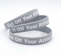 New Get Off Your Attitude Bracelet (Light Grey and White) 3 PACK