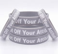 New Get Off Your Attitude Bracelet (Light Grey and White) 5 PACK